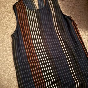 Target Women's Striped Blouse - Black, Orange, Blue